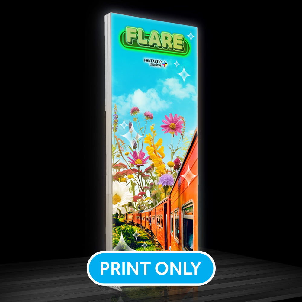Replacement Flare 36" x 96" Backlit Trade Show Backdrop Double-Sided SEG Display Print