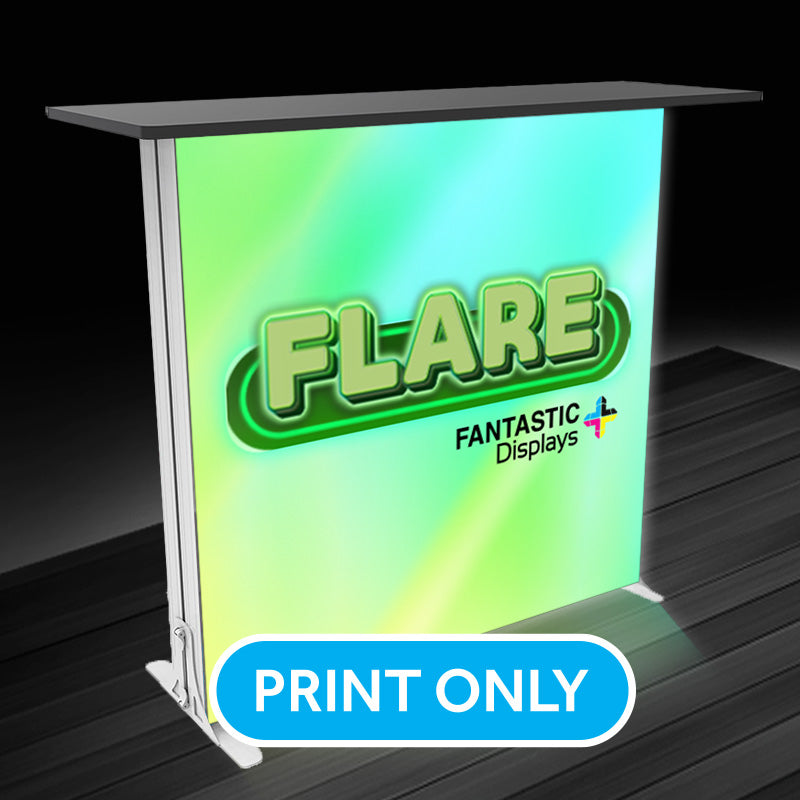 Replacement Flare 45" x 40" Backlit Trade Show Double-Sided SEG Display Counter Print