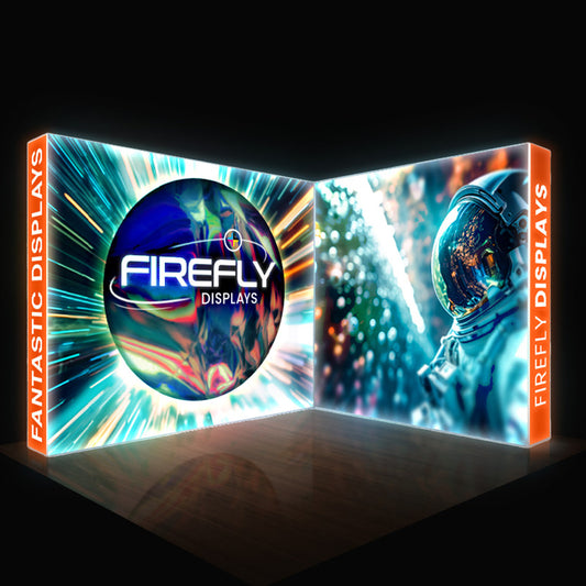 Firefly Backlit L-Shaped Corner SEG Trade Show Booth Environment (A)