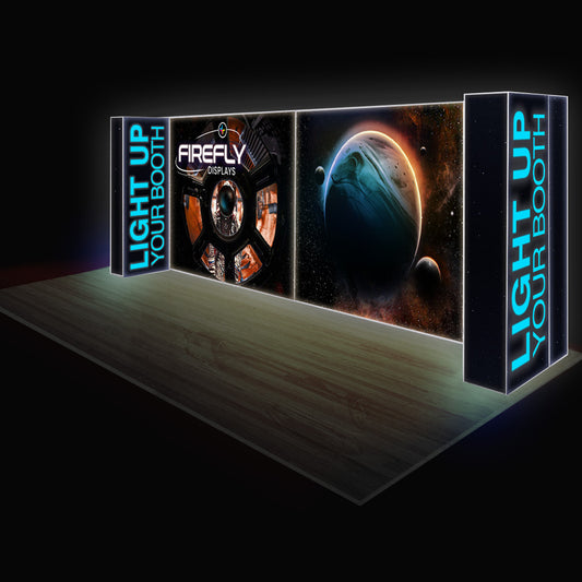 Firefly 20ft. Backlit Trade Show Wall + Pillars