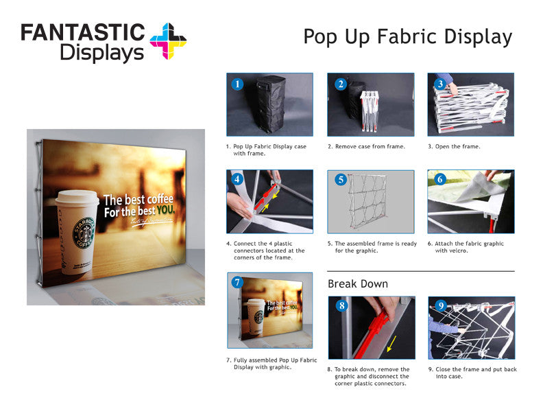 10ft. Curved Tension Fabric Pop Up Backdrop Display for Trade Shows