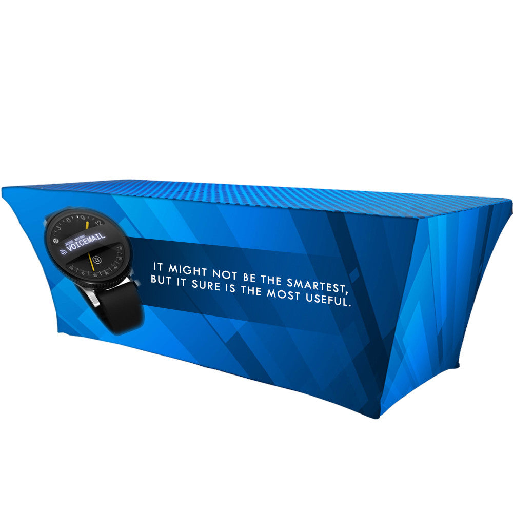 Fitted Table Cover Stretch Fit Table Throw Printed for Trade Shows