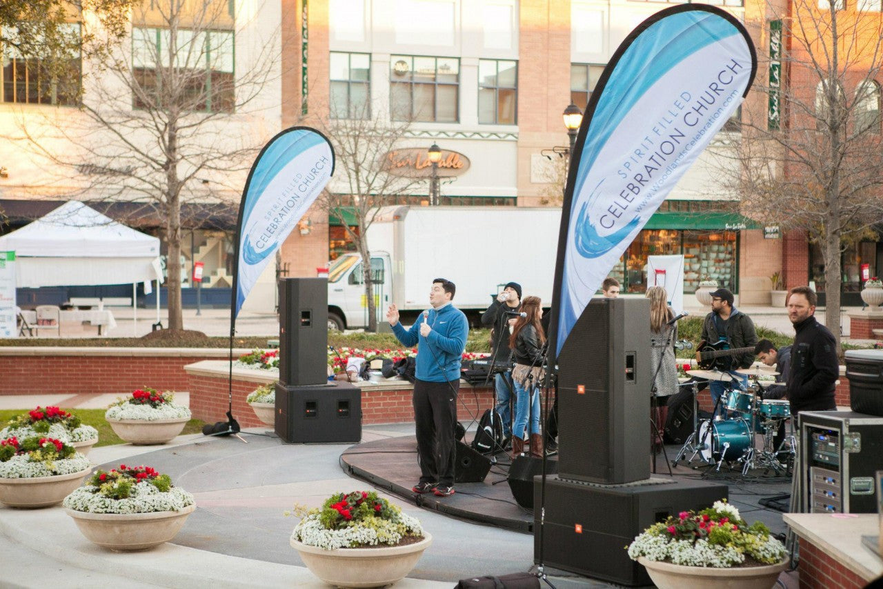 8ft. Custom Teardrop Advertising Flag Kit with Banner