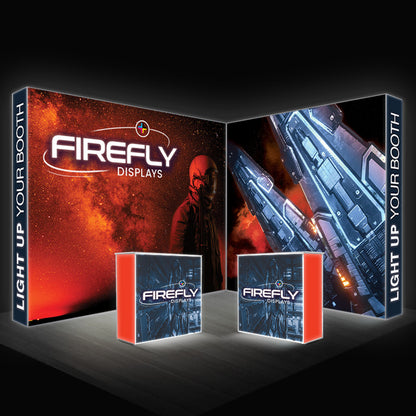 Firefly Backlit L-Shaped Corner SEG Trade Show Booth Environment
