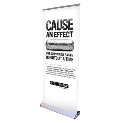 33" Retractable Roll Up Banner Stand - Premium