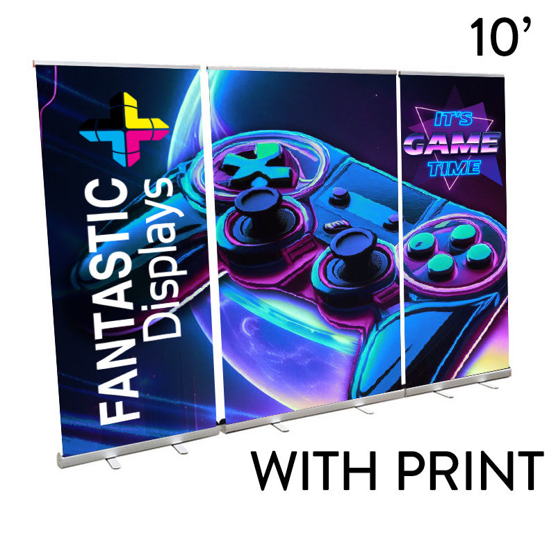 10ft. Retractable Banner Stand Wall - Economy Plus Trade Show Backdrop