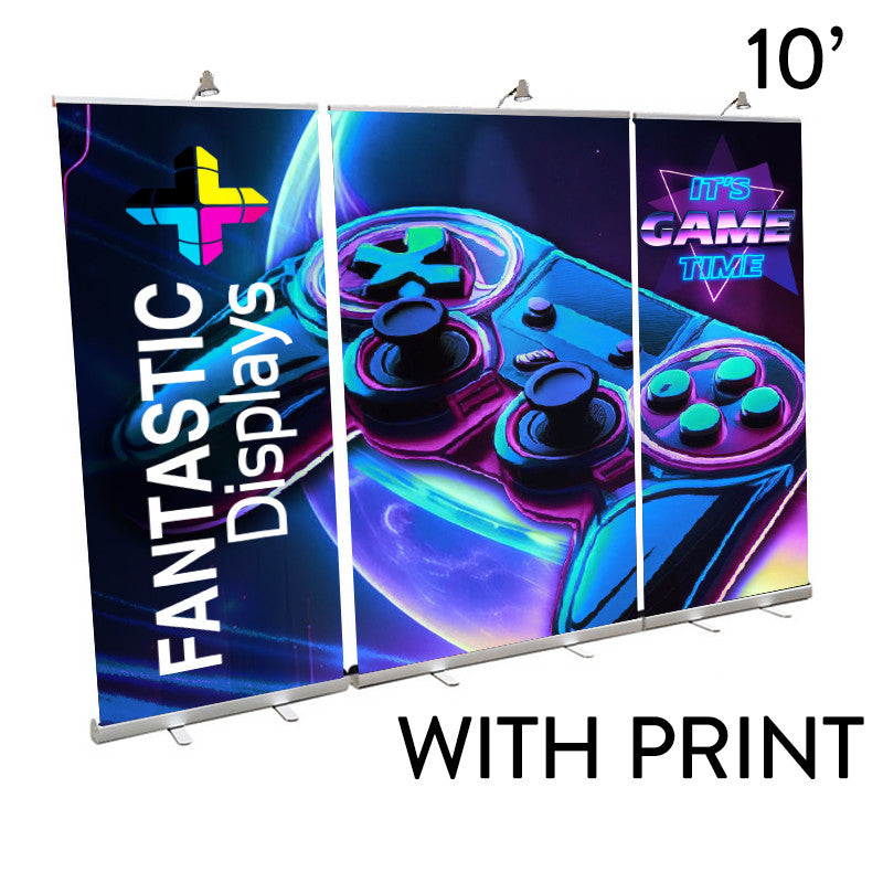 10ft. Retractable Banner Stand Wall - Economy Plus Trade Show Backdrop
