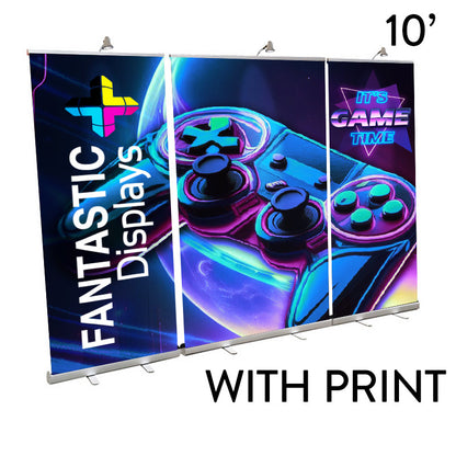 10ft. Retractable Banner Stand Wall - Economy Plus Trade Show Backdrop