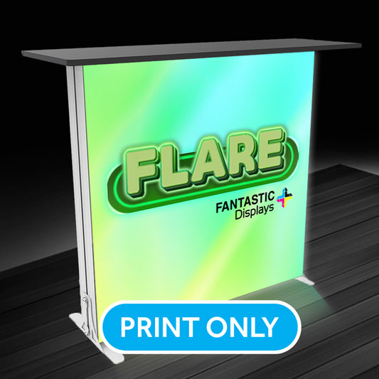 Replacement Flare 45" x 40" Backlit Trade Show Double-Sided SEG Display Counter Print