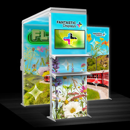Flare 10x10 Backlit Trade Show Booth Kit Backdrop & Arch SEG Display
