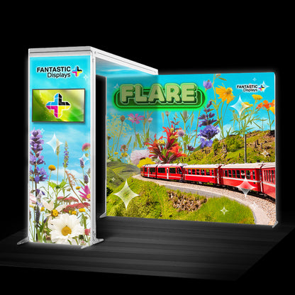Flare 10x10 Backlit Trade Show Booth Kit Backdrop & Arch SEG Display