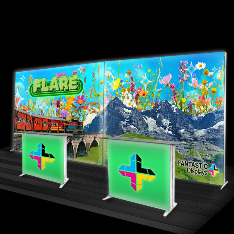 Flare 20ft. Backlit Trade Show Booth Backdrop Wall Kit SEG Display