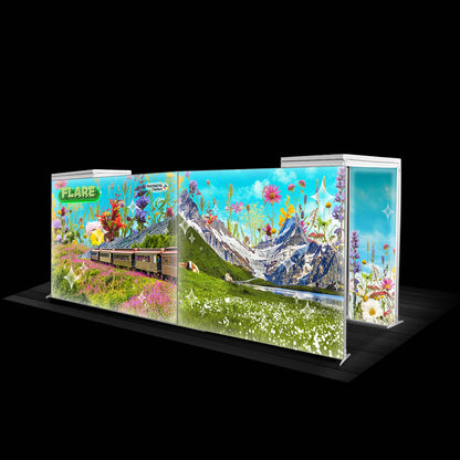Flare 20ft. Backlit Trade Show Booth Backdrop Wall + Arches Kit SEG Display