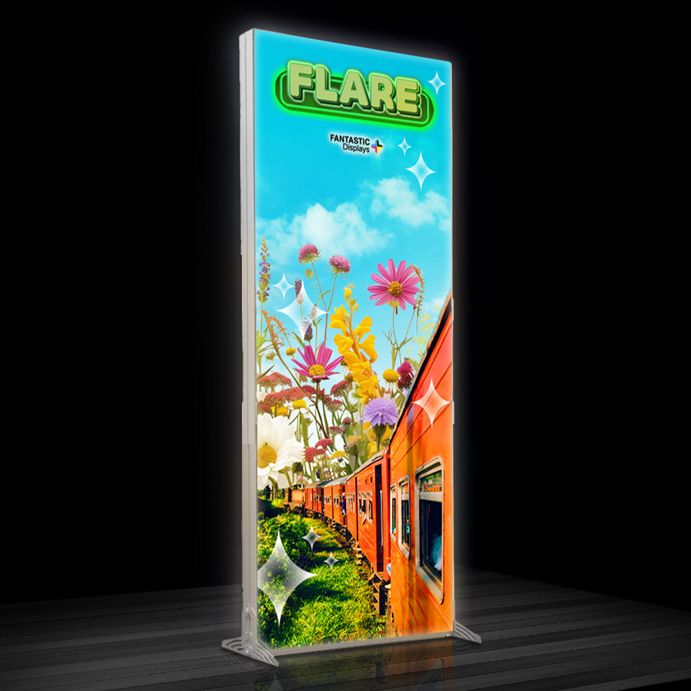 Flare 36" x 96" Backlit Trade Show Backdrop Double-Sided SEG Display