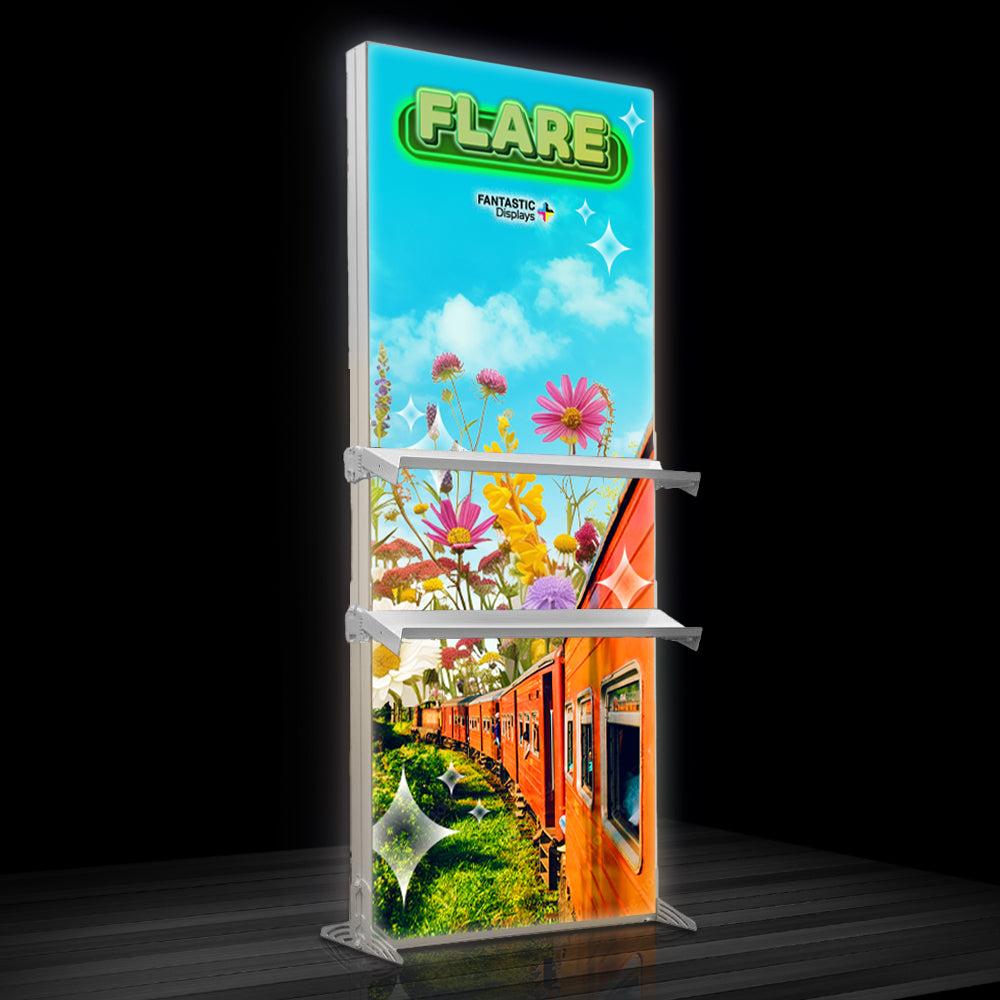 Flare 36" x 96" Backlit Trade Show Backdrop Double-Sided SEG Display