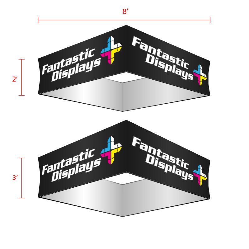 8ft. Square Hanging Banner - Trade Show Booth Overhead Display Sign