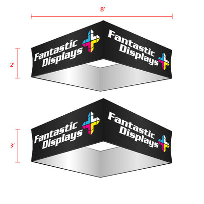 8ft. Square Hanging Banner - Trade Show Booth Overhead Display Sign