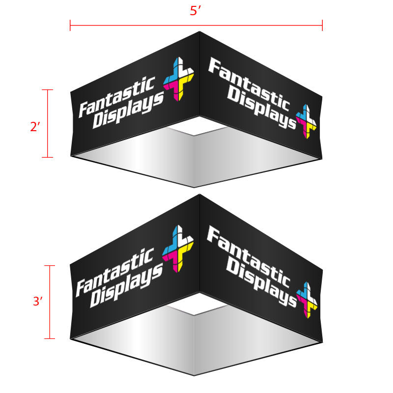 5ft. Square Hanging Banner - Trade Show Booth Overhead Display Sign