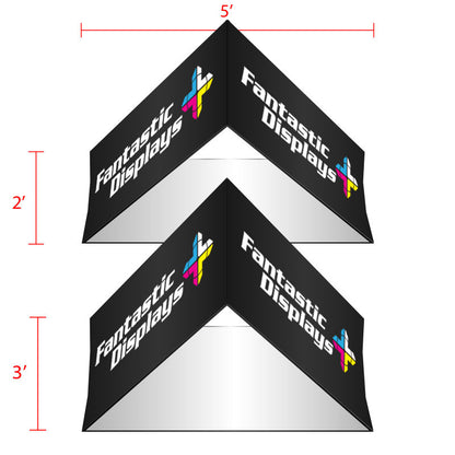 5ft. Triangular Hanging Banner - Trade Show Booth Overhead Display Sign