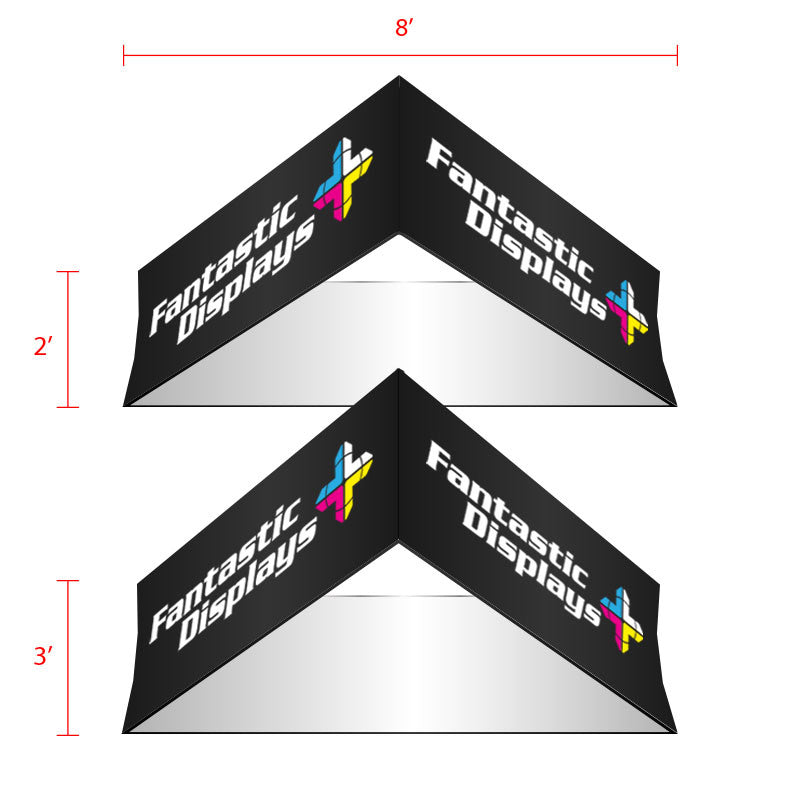 5ft. Triangular Hanging Banner - Trade Show Booth Overhead Display Sign