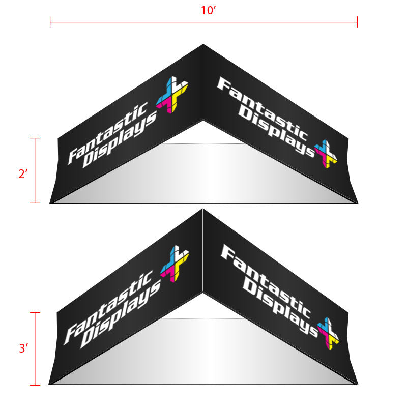 5ft. Triangular Hanging Banner - Trade Show Booth Overhead Display Sign