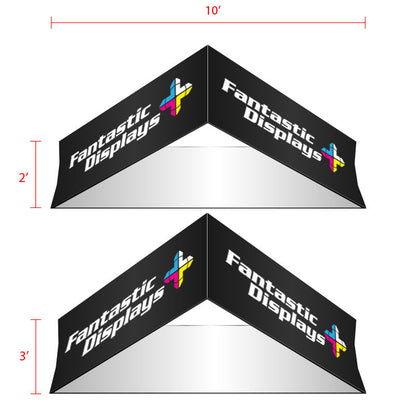 10ft. Triangular Hanging Banner - Trade Show Booth Overhead Display Sign