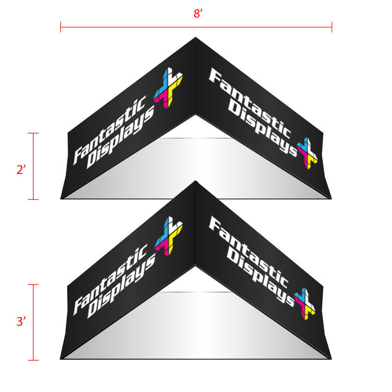 8ft. Triangular Hanging Banner - Trade Show Booth Overhead Display Sign