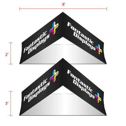 8ft. Triangular Hanging Banner - Trade Show Booth Overhead Display Sign
