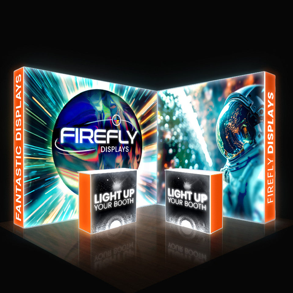 Firefly Backlit L-Shaped Corner SEG Trade Show Booth Environment (A ...