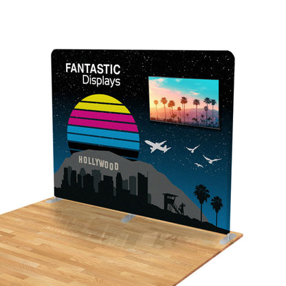 10ft. TV Integrated Straight Fabric Tube Display for Trade Shows