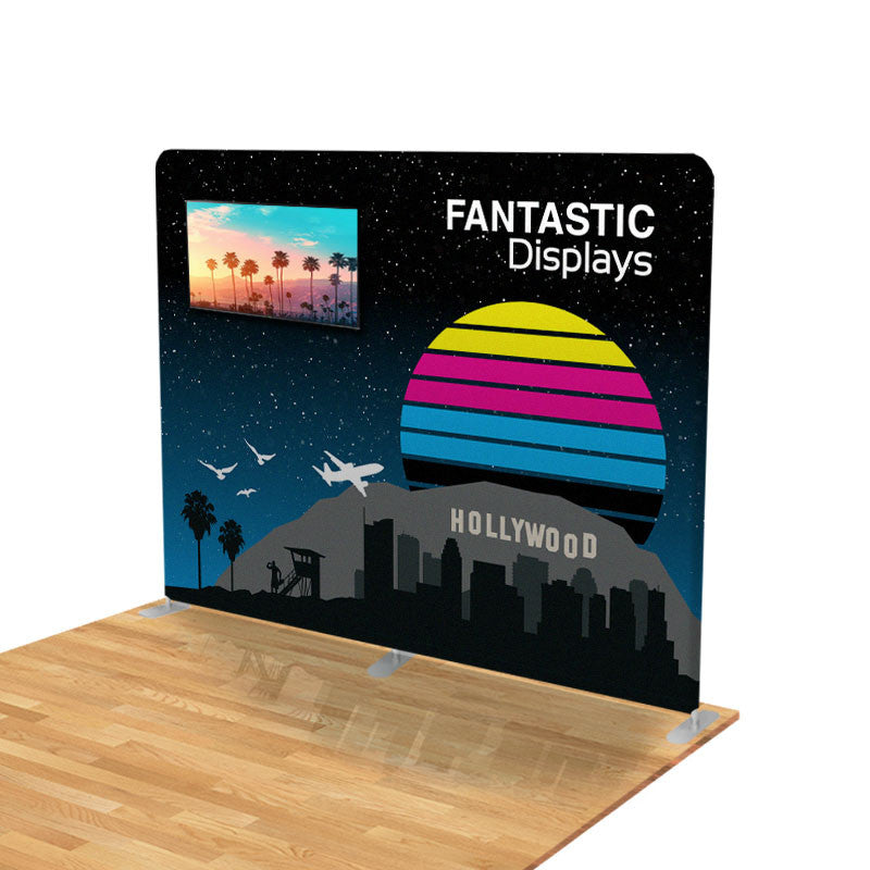 10ft. TV Integrated Straight Fabric Tube Display for Trade Shows