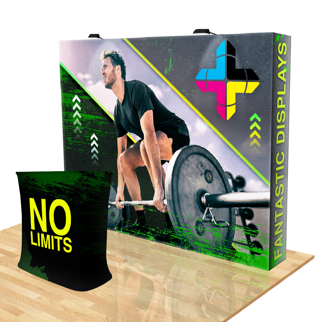 8ft. Stretch Fabric Pop Up Display for Trade Shows