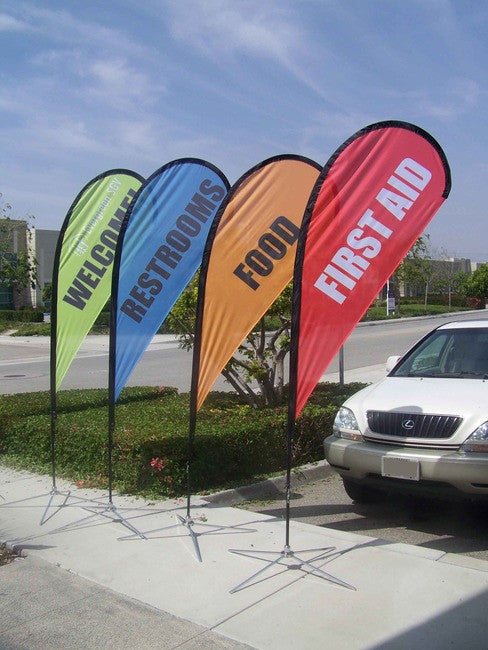 8ft. Custom Teardrop Advertising Flag Kit with Banner