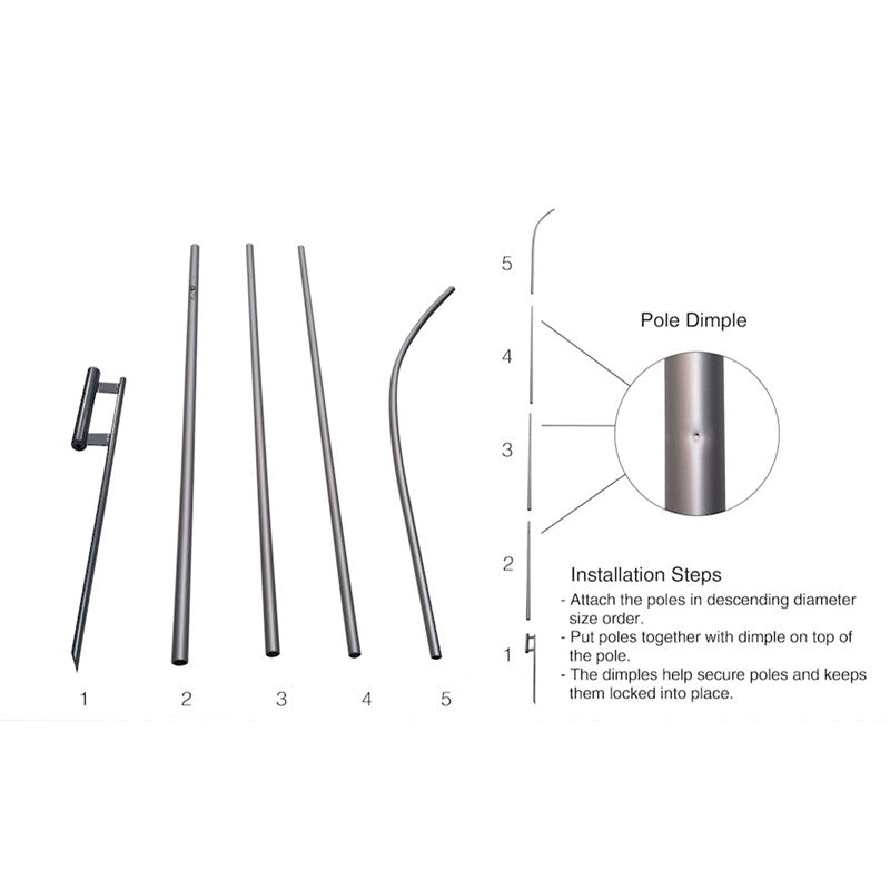 16ft. Full Color Custom Advertising Flag Banner Kit