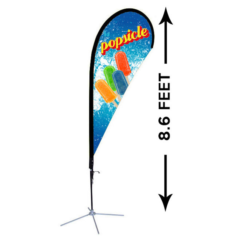 8ft. Custom Teardrop Advertising Flag Kit with Banner